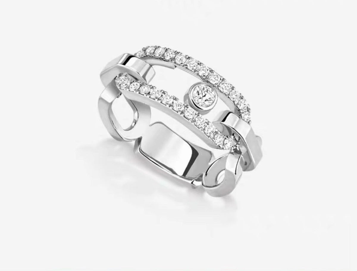 [OrnoraJewelry]Sliding Single Diamond Ring