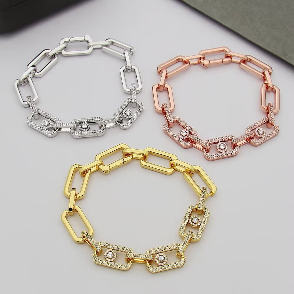 [OrnoraJewelry]Large Full Diamond Unisex Sliding Bracelet with Moissanite