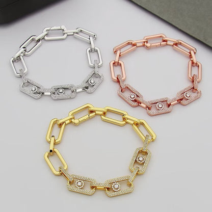 [OrnoraJewelry]Large Full Diamond Unisex Sliding Bracelet with Moissanite