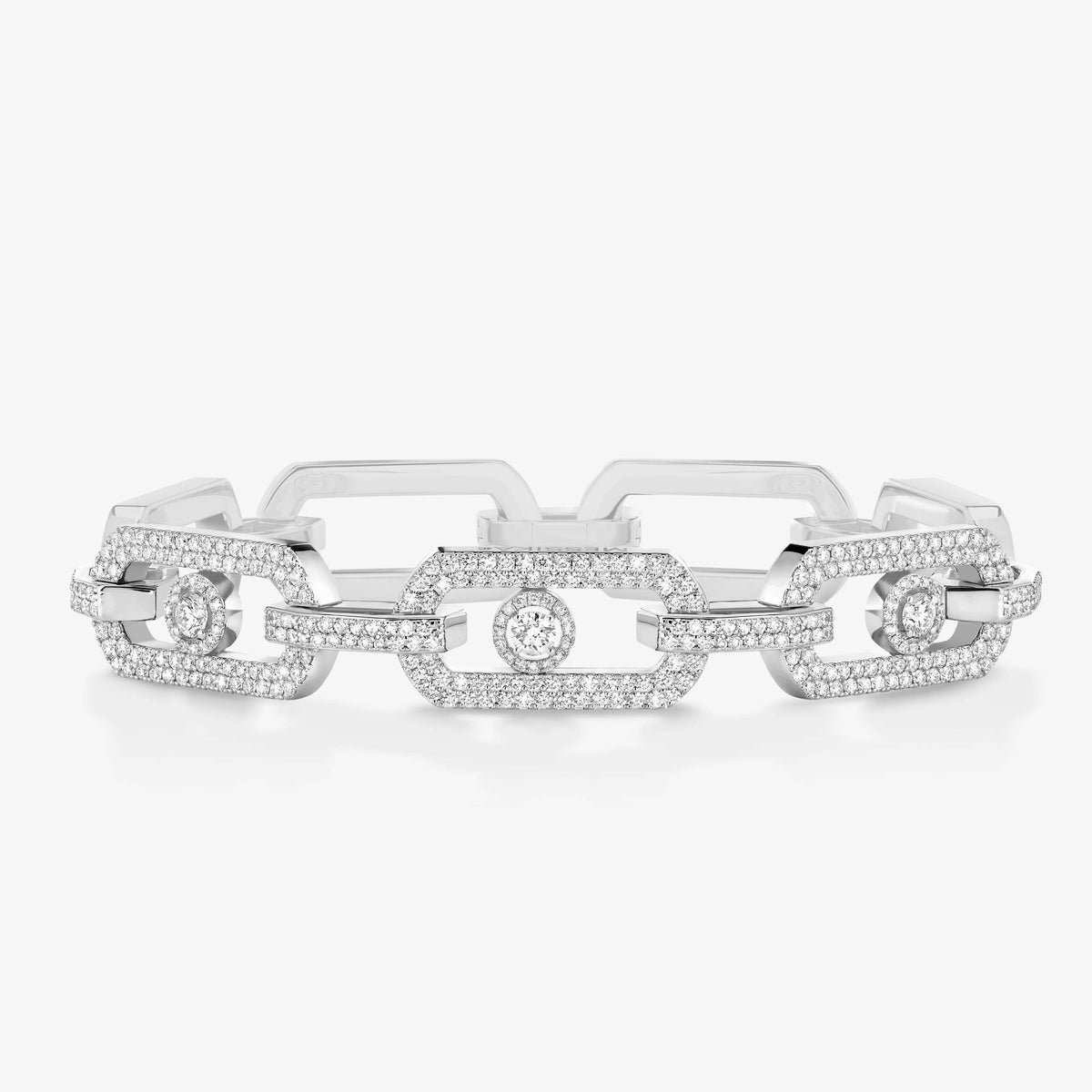 [OrnoraJewelry]Large Full Diamond Unisex Sliding Bracelet with Moissanite