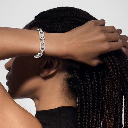 [OrnoraJewelry]Large Full Diamond Unisex Sliding Bracelet with Moissanite