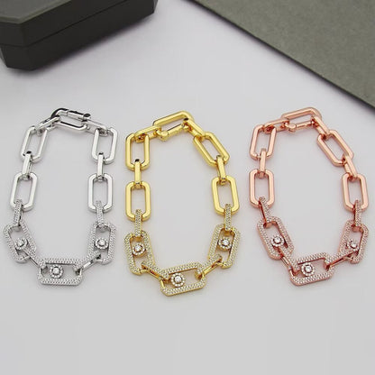 [OrnoraJewelry]Large Full Diamond Unisex Sliding Bracelet with Moissanite