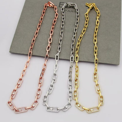 [OrnoraJewelry]Move Link Pave Diamond Necklace