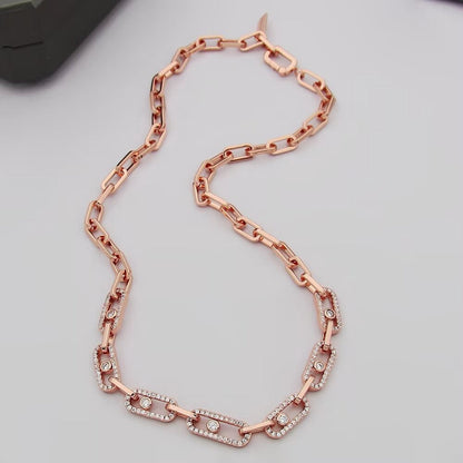 [OrnoraJewelry]Move Link Pave Diamond Necklace