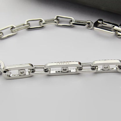 [OrnoraJewelry]Move Link Pave Diamond Necklace