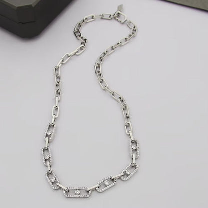 [OrnoraJewelry]Move Link Pave Diamond Necklace