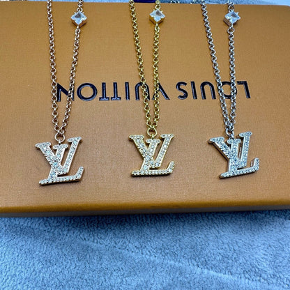 [OrnoraJewelry]FULL DIAMOND LETTER NECKLACE
