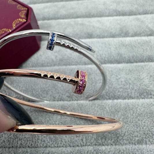 [OrnoraJewelry]JUSTE BRACELET 2.5MM PINK STONES AT BOTH ENDS