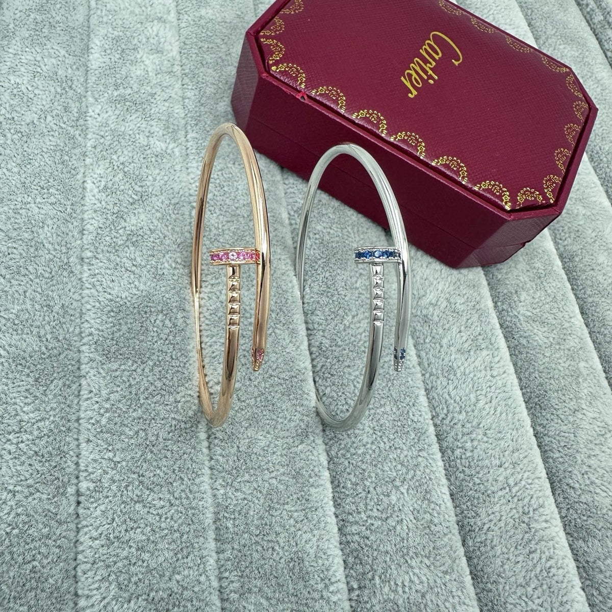 [OrnoraJewelry]JUSTE BRACELET 2.5MM PINK STONES AT BOTH ENDS