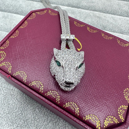 [OrnoraJewelry]FULL STONE BIG LEOPARD HEAD NECKLACE
