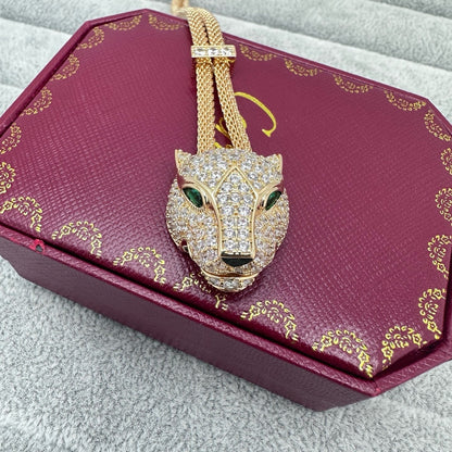 [OrnoraJewelry]FULL STONE BIG LEOPARD HEAD NECKLACE