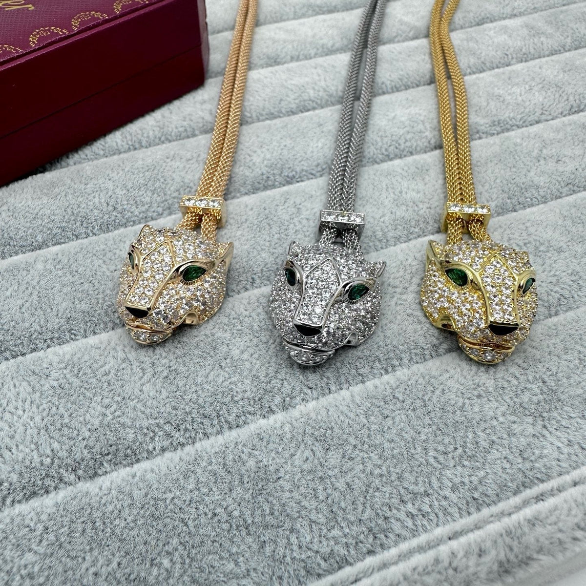 [OrnoraJewelry]FULL STONE BIG LEOPARD HEAD NECKLACE