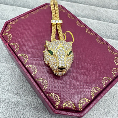 [OrnoraJewelry]FULL STONE BIG LEOPARD HEAD NECKLACE