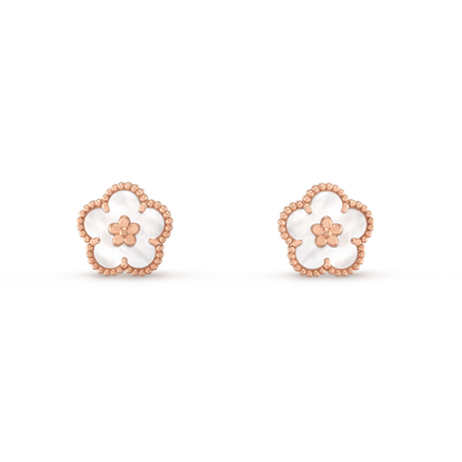 [OrnoraJewelry]LUCKY PINK GOLD WHITE MOP EARRINGS