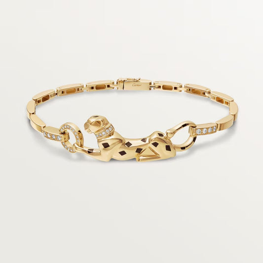 [OrnoraJewelry]PANTHERE HALF DIAMOND ON CHAIN BRACELET