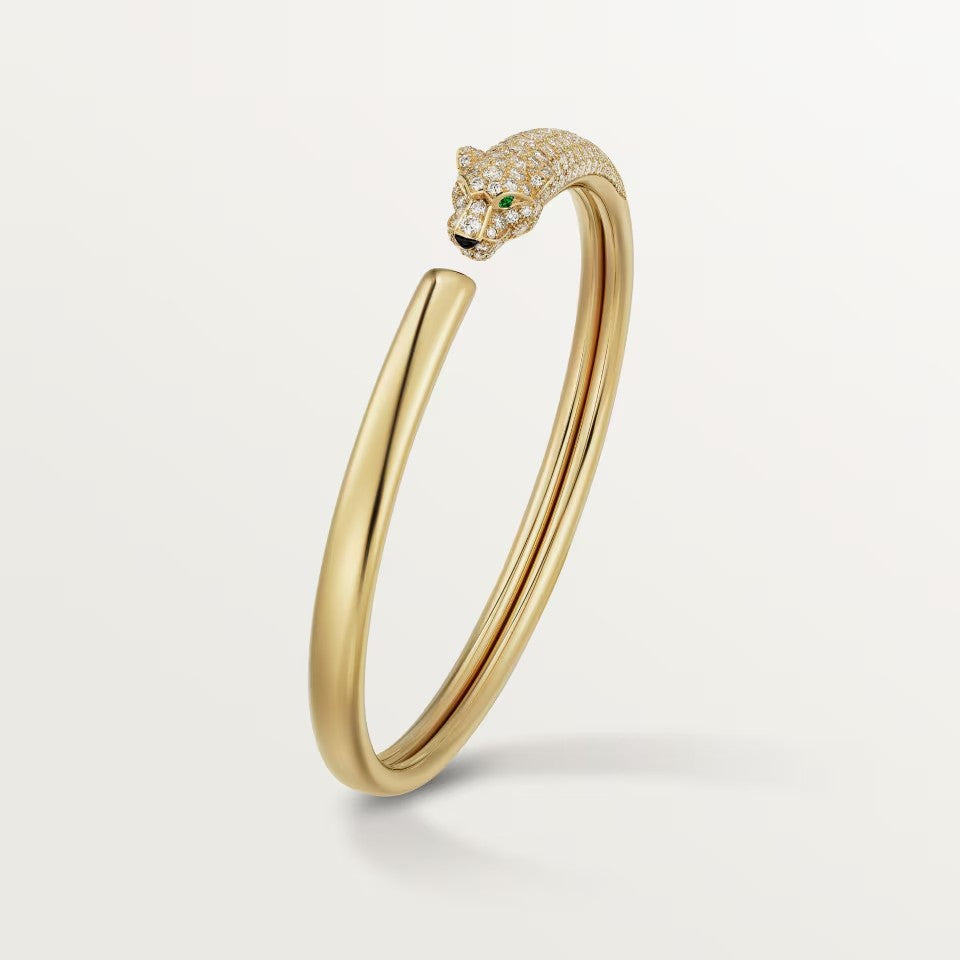 [OrnoraJewelry]PANTHERE HALF DIAMOND OPEN BRACELET