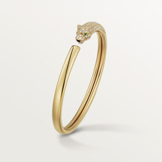[OrnoraJewelry]PANTHERE HALF DIAMOND OPEN BRACELET