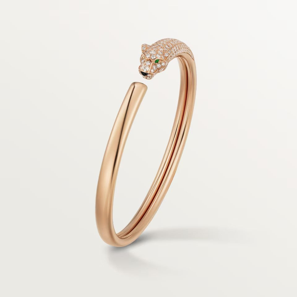 [OrnoraJewelry]PANTHERE HALF DIAMOND OPEN BRACELET