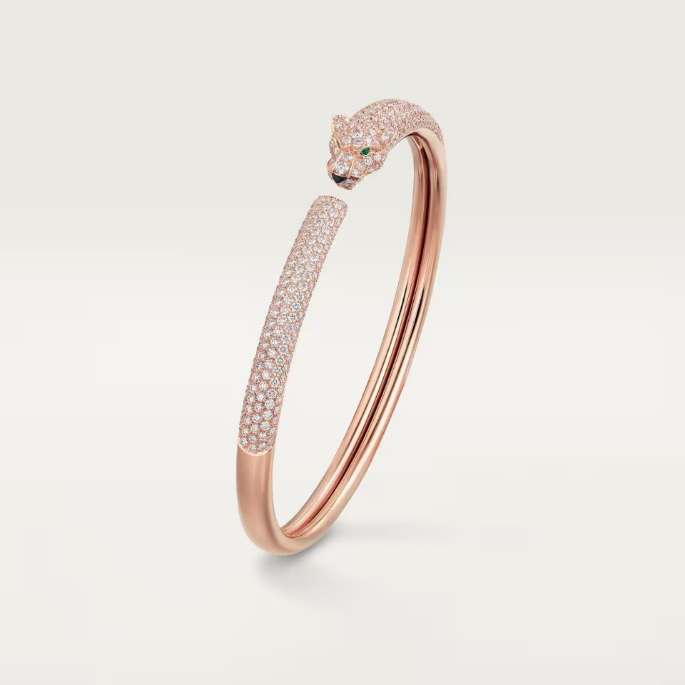 [OrnoraJewelry]PANTHERE FULL DIAMOND OPEN BRACELET