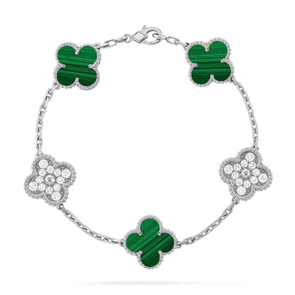 [OrnoraJewelry] CLOVER 5 MOTIF MALACHITE BRACELET COLLECTION