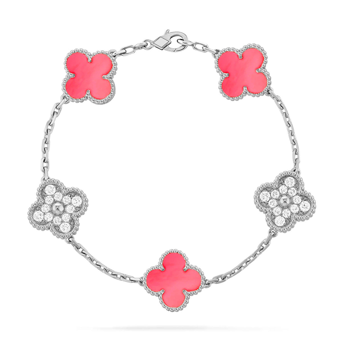 [OrnoraJewelry] CLOVER 5 MOTIFS  PINK MOP BRACELET COLLECTION