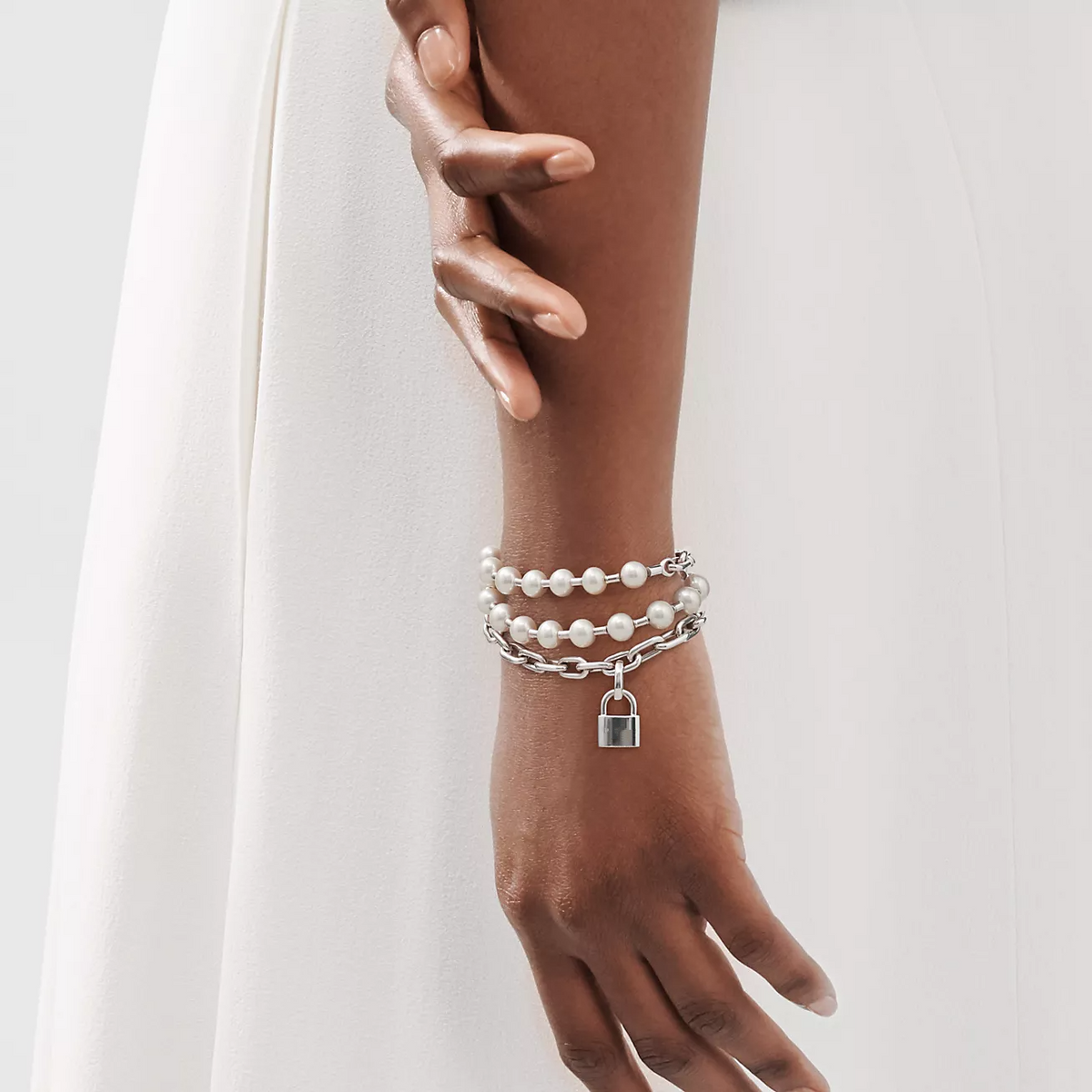 [Ornora Jewelry]PEARL LOCK SILVER BRACELET