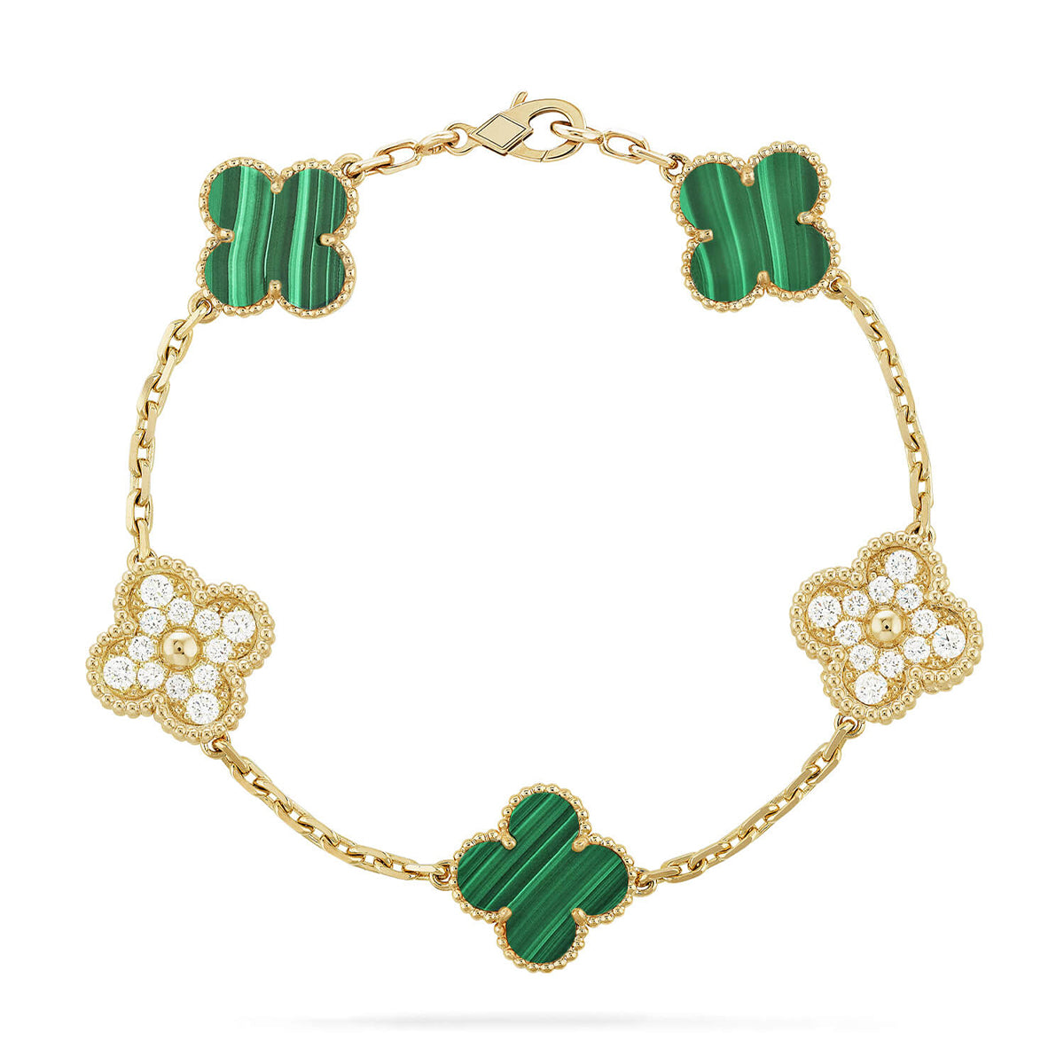 [OrnoraJewelry] CLOVER 5 MOTIF MALACHITE BRACELET COLLECTION