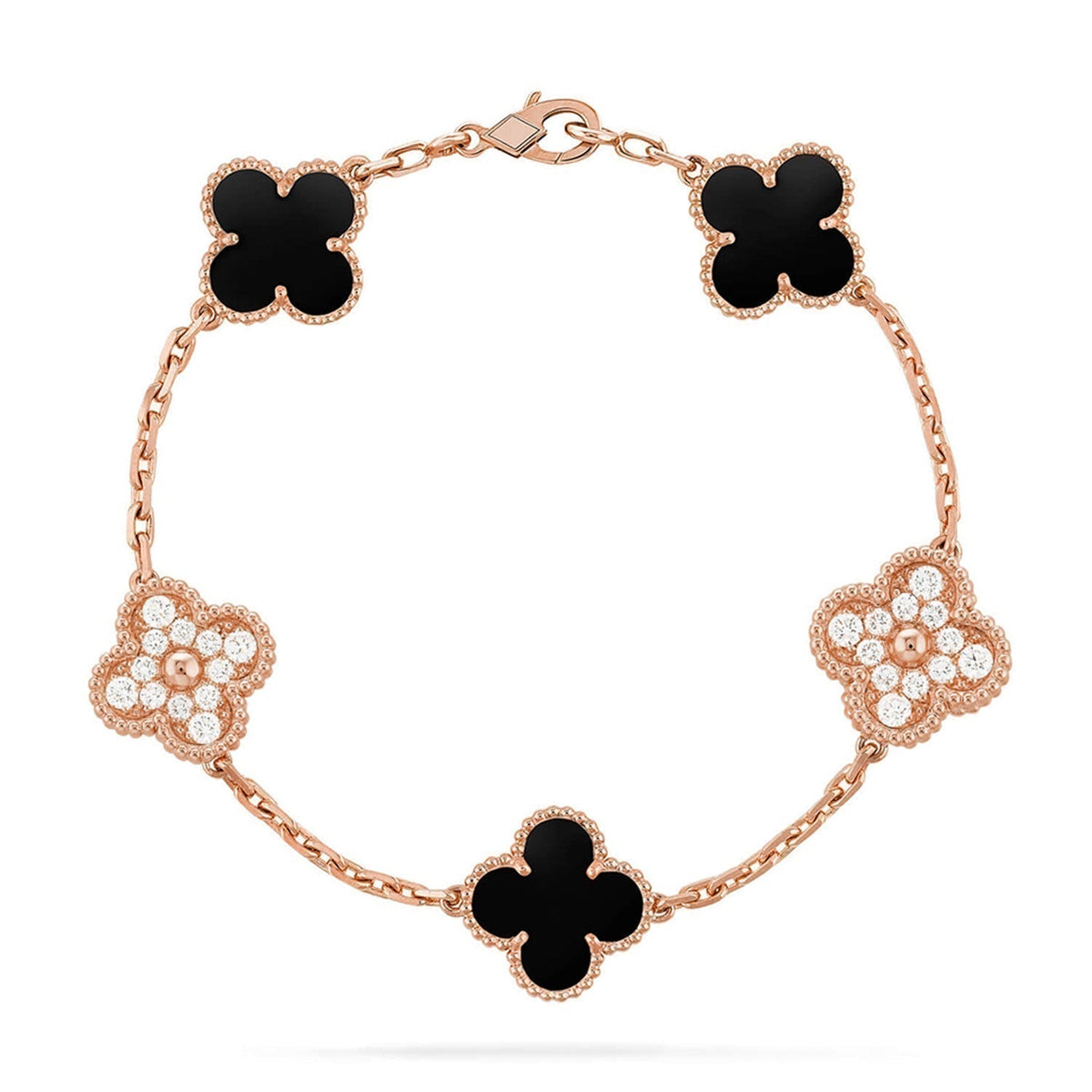 [OrnoraJewelry] CLOVER 5 MOTIF ONYXS BRACELET COLLECTION
