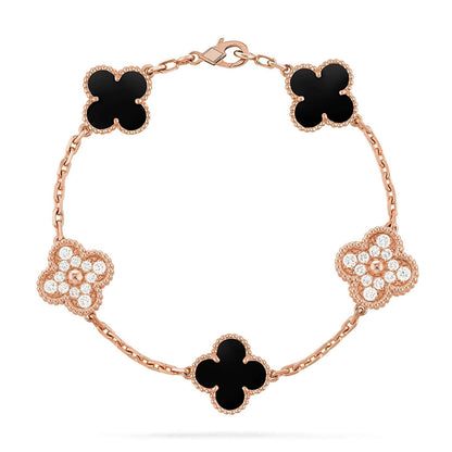 [OrnoraJewelry] CLOVER 5 MOTIF ONYXS BRACELET COLLECTION