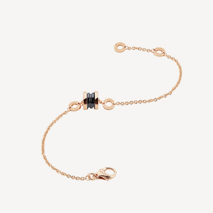 [OrnoraJewelry]ZERO 1 SOFT PINK GOLD AND BLACK CERAMIC BRACELET