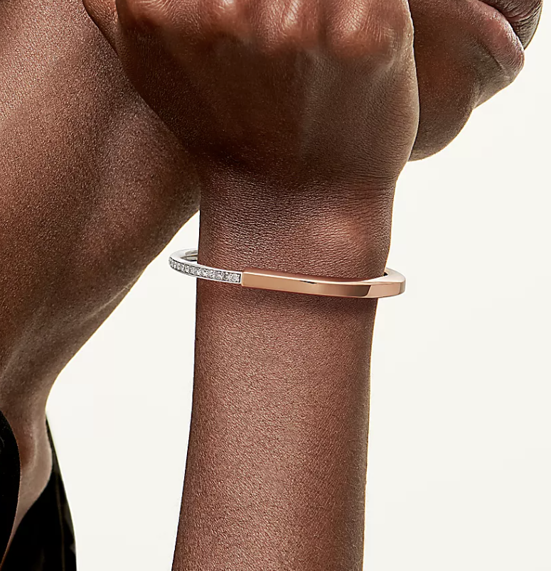 [Ornora Jewelry]LOCK BRACELET ROSE AND WHITE GOLD DIAMOND