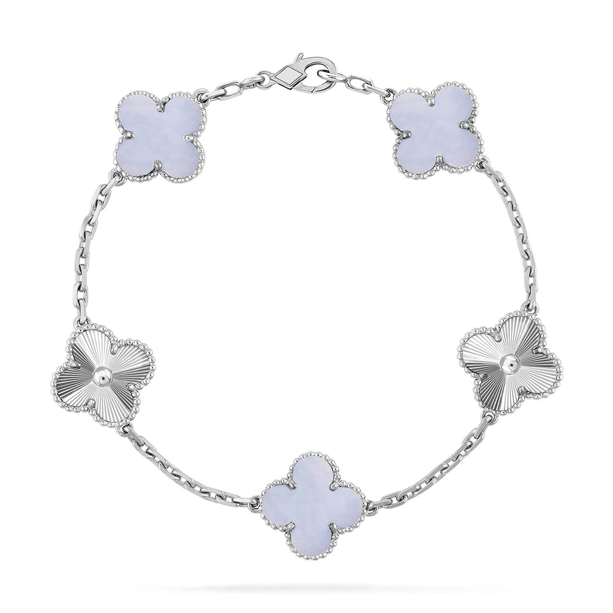 [OrnoraJewelry] CLOVER 5 MOTIF PURPLE CHALCEDONY BRACELET COLLECTION