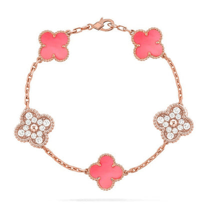 [OrnoraJewelry] CLOVER 5 MOTIFS  PINK MOP BRACELET COLLECTION