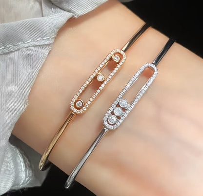 [OrnoraJewelry]Move Pavé Diamond Bangle Bracelet M