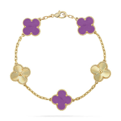 [OrnoraJewelry] CLOVER 5 MOTIF VIOLET BRACELET COLLECTION