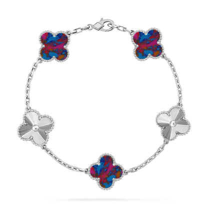 [Ornora Jewelry]CLOVER 5 MOTIF COLOR GEMSTONES BRACELET COLLECTION
