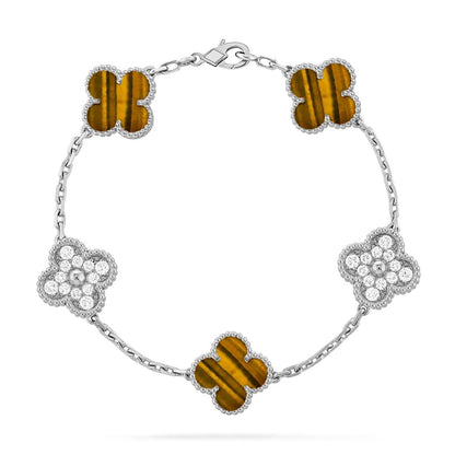 [OrnoraJewelry] CLOVER 5 MOTIFS TIGER EYE BRACELET COLLECTION