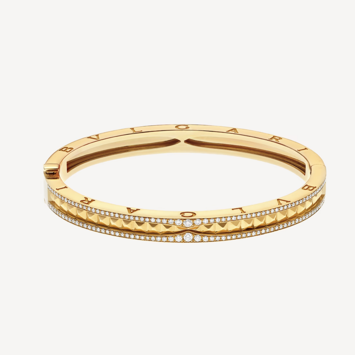 [OrnoraJewelry]ZERO 1 SPIRAL AND PAVED DIAMOND GOLD BRACELET