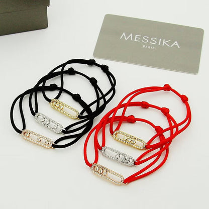 [OrnoraJewelry]Care(Medium-3.5mm) pink cord pavé bracelet