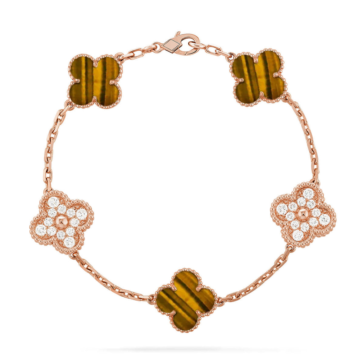 [OrnoraJewelry] CLOVER 5 MOTIFS TIGER EYE BRACELET COLLECTION