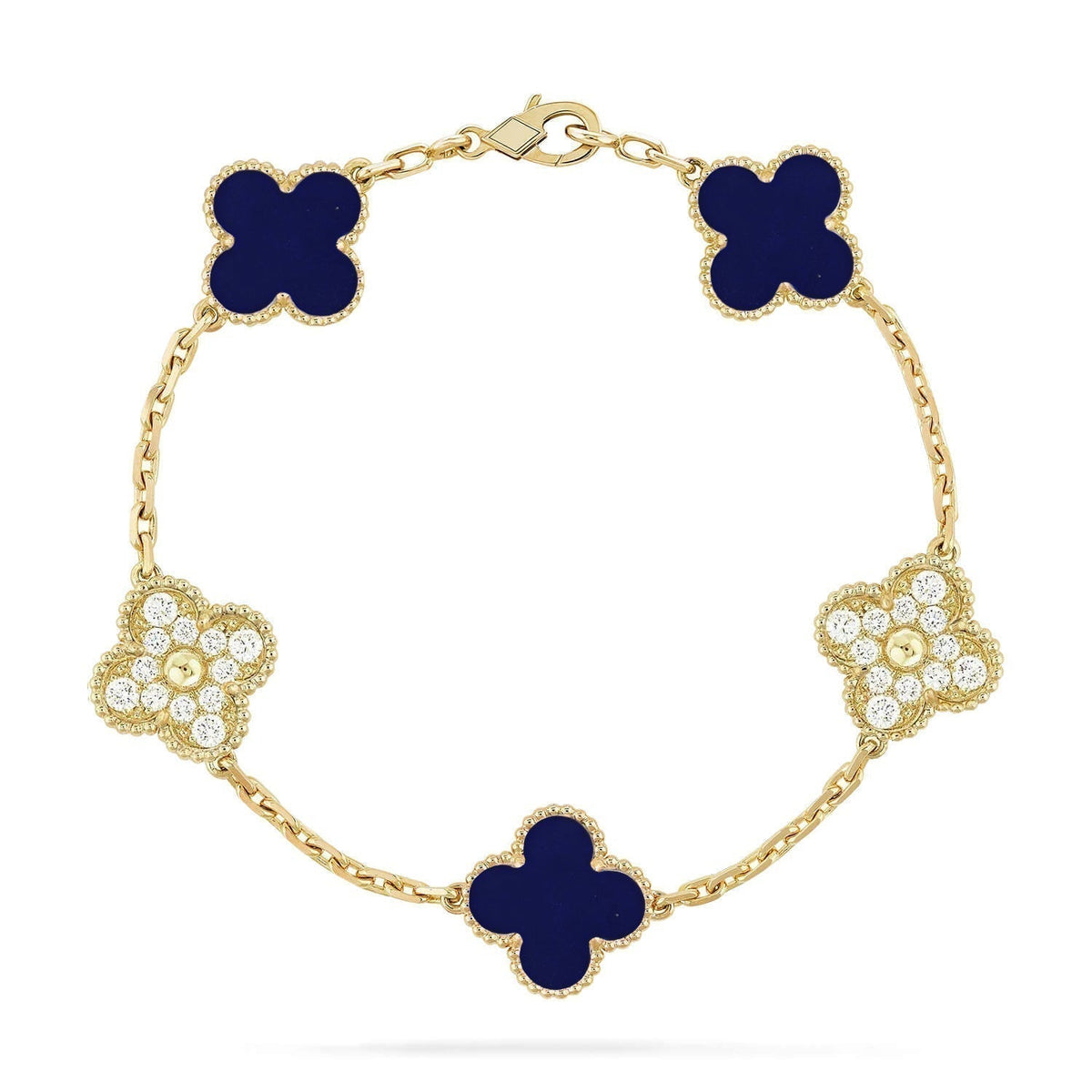 [OrnoraJewelry]CLOVER 5 MOTIF LAPIS LAZULI BRACELET COLLECTION