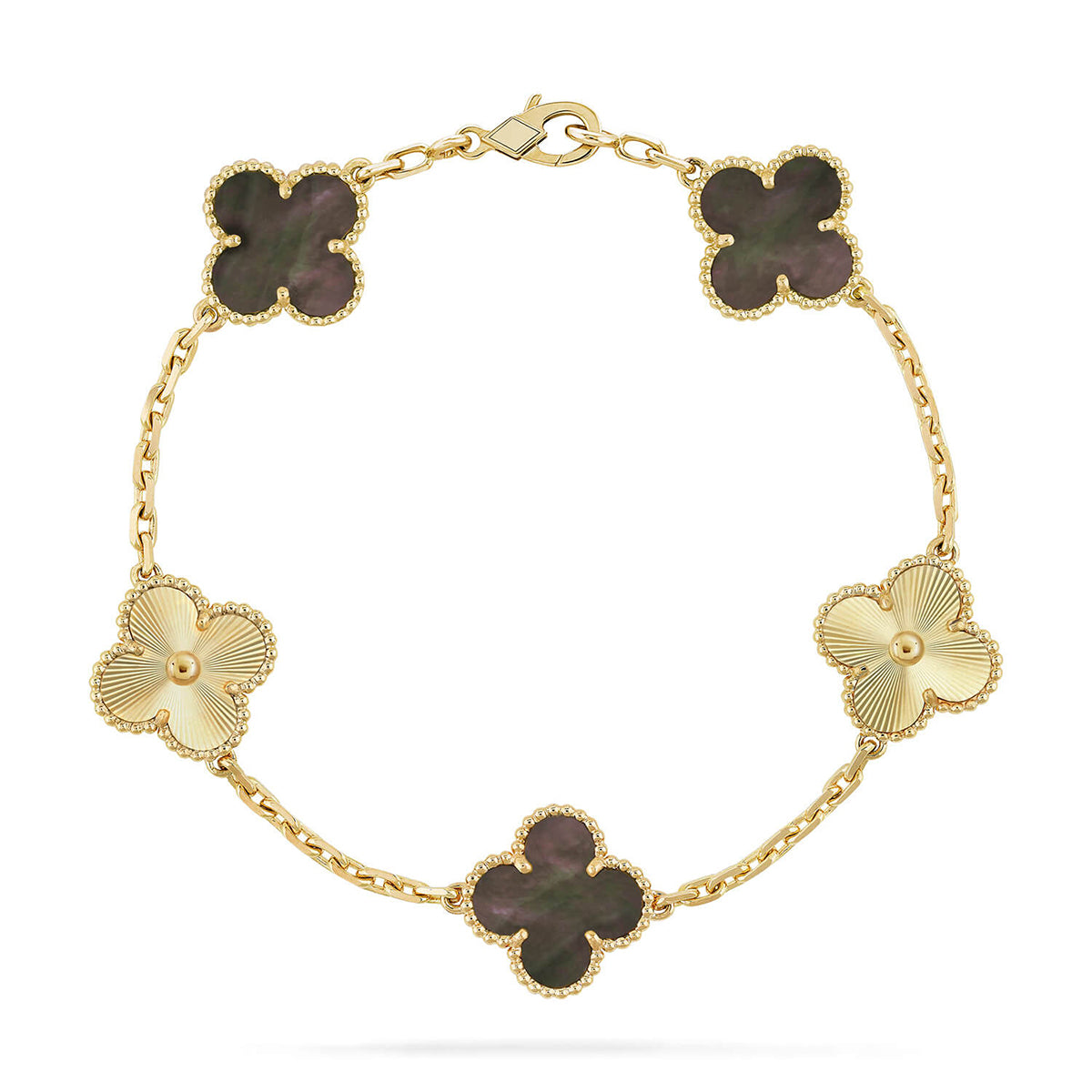 [OrnoraJewelry] CLOVER 5 MOTIF GRAY MOP BRACELET COLLECTION