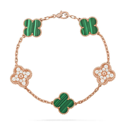 [OrnoraJewelry] CLOVER 5 MOTIF MALACHITE BRACELET COLLECTION