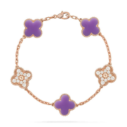 [Ornora Jewelry]CLOVER 5 MOTIF LIGHT PURPLE BRACELET COLLECTION