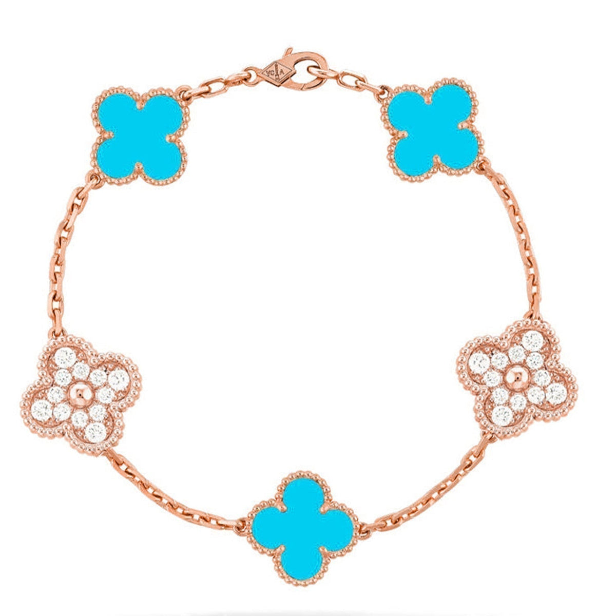 [OrnoraJewelry] CLOVER 5 MOTIF TURQUOISE BRACELET COLLECTION