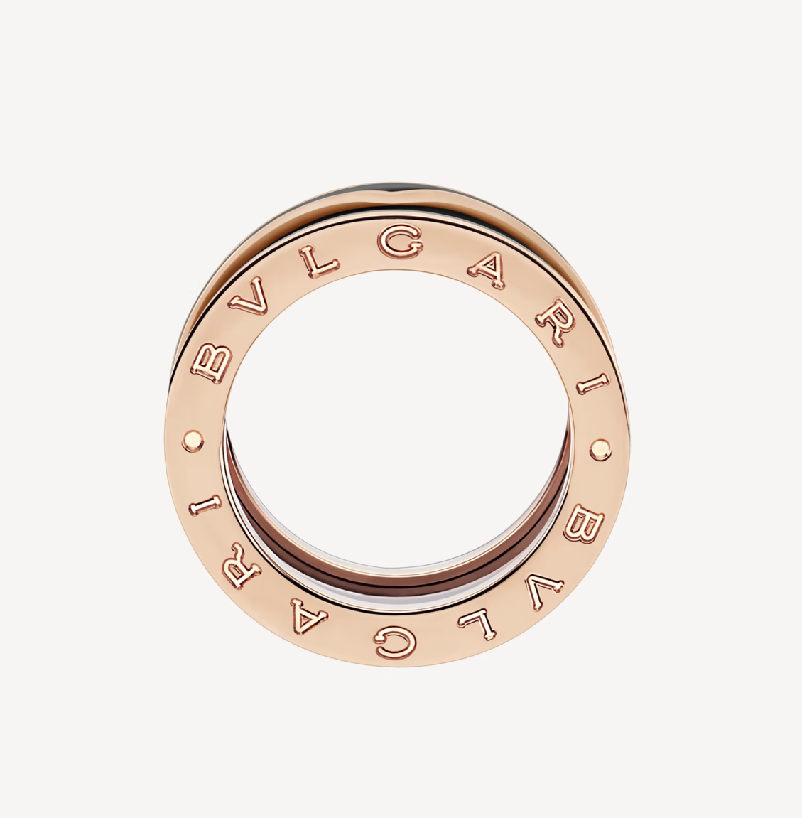 [OrnoraJewelry]ZERO 1 TWO-BAND WITH MATTE BLACK CERAMIC PINK GOLD RING