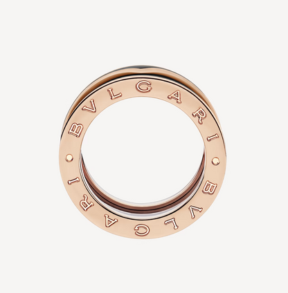 [OrnoraJewelry]ZERO 1 TWO-BAND WITH MATTE BLACK CERAMIC PINK GOLD RING