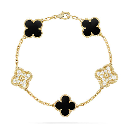 [OrnoraJewelry] CLOVER 5 MOTIF ONYXS BRACELET COLLECTION