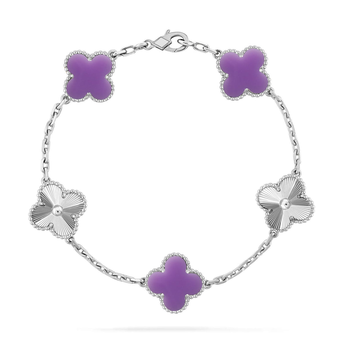 [OrnoraJewelry]CLOVER 5 MOTIF LIGHT PURPLE BRACELET COLLECTION