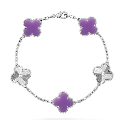 [OrnoraJewelry]CLOVER 5 MOTIF LIGHT PURPLE BRACELET COLLECTION